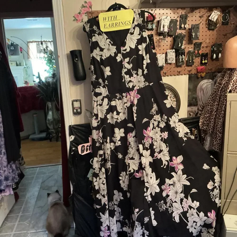 1X Tipped Purple Dress & Earrings
